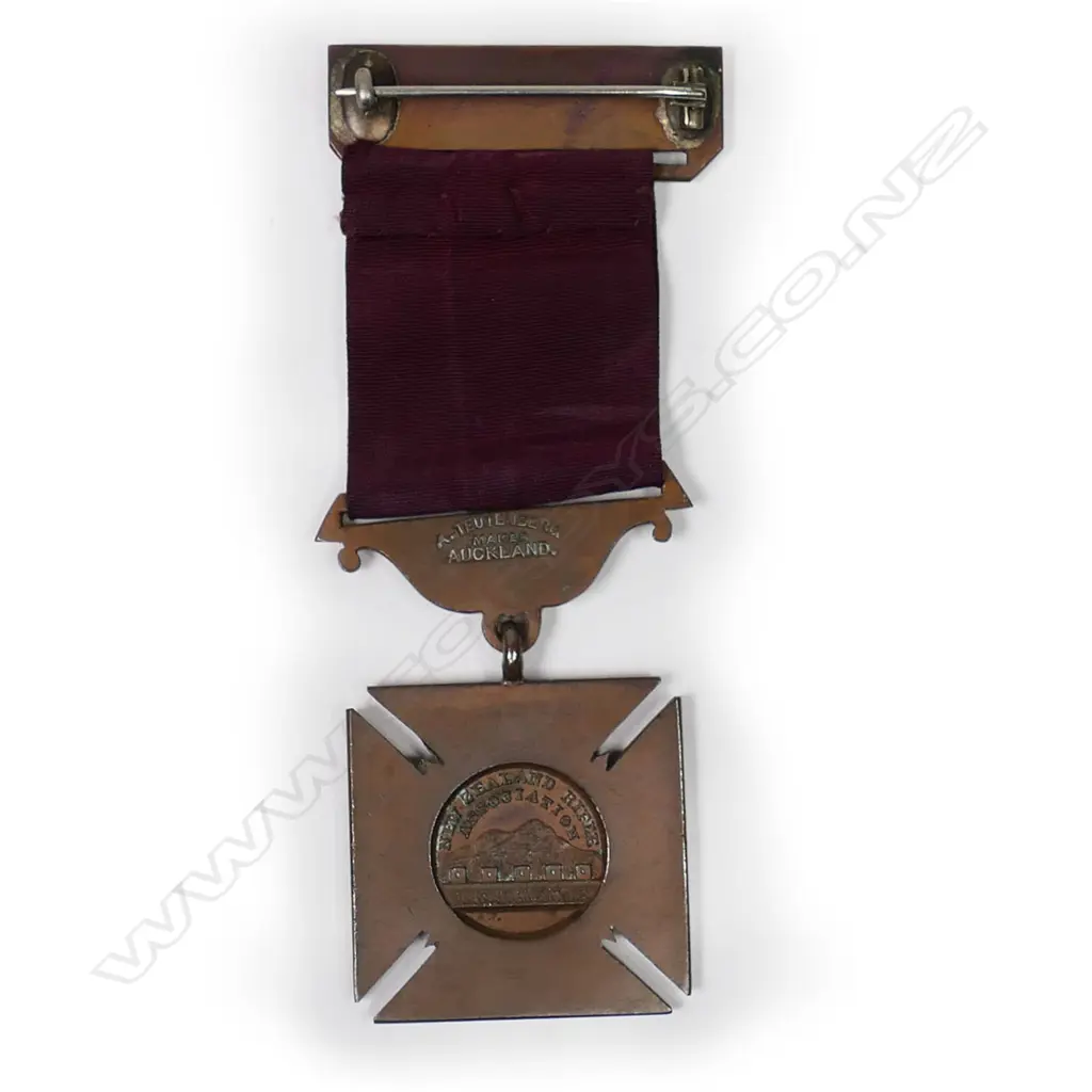 Anton Teutenberg copper NZ Rifle Association Medal, Image 1++
